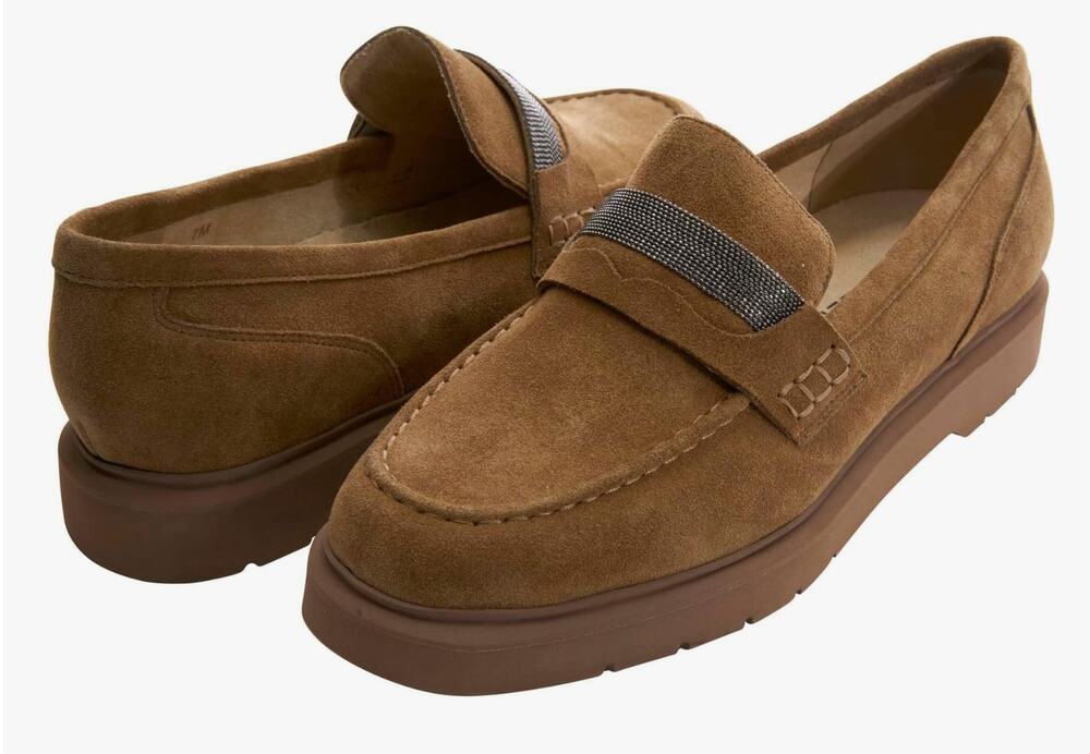 Vaneli Kimmo Loafers Tobacco Nival Suede Size 8 Comfy Moccasin Sihouette